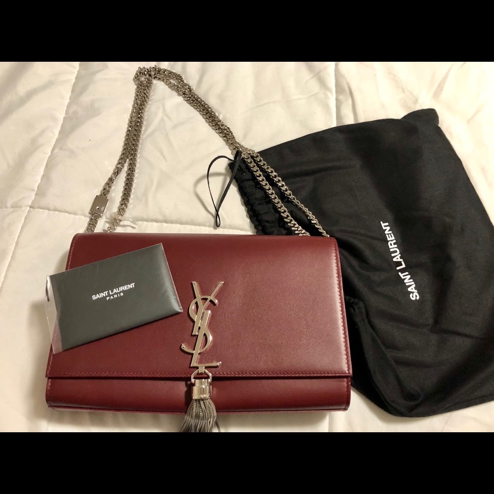 💯Authentic YSL Medium Tassel Calfskin Leather bag